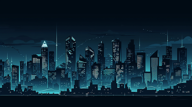 数据蓝色城市科技大数据未来感赛博图片