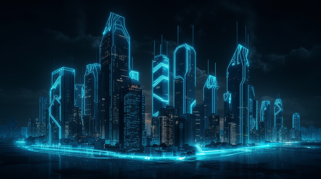 科技风格城市背景图片