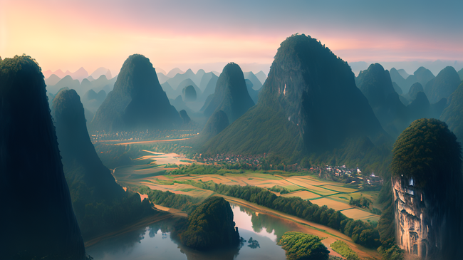唯美桂林山水风景图片