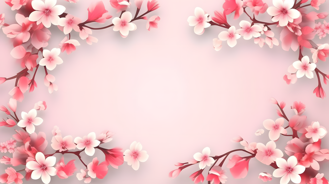 浪漫可爱粉色花朵装饰背景图片