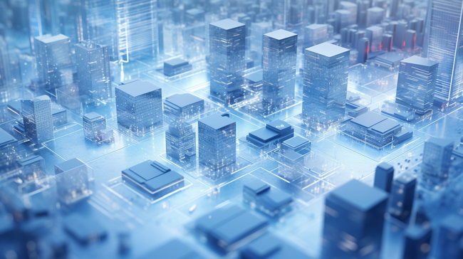3d科技未来数据化城市物联网图片
