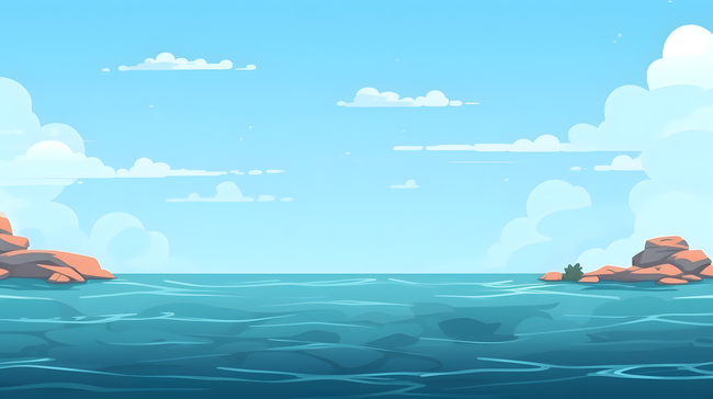 卡通风格海洋水面背景图片