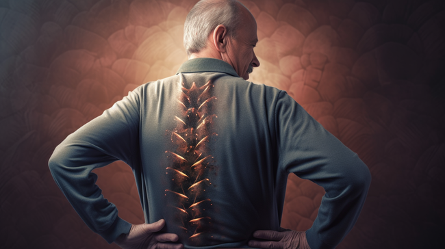 老年人脊椎骨背部腰部疼痛图片