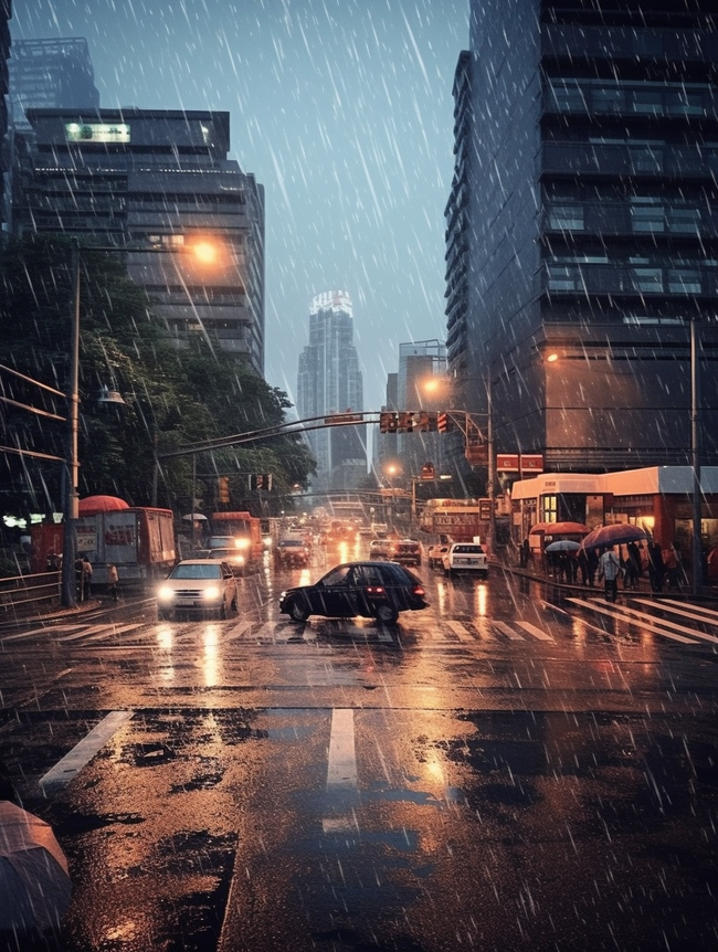 自然灾害大暴雨天气图片