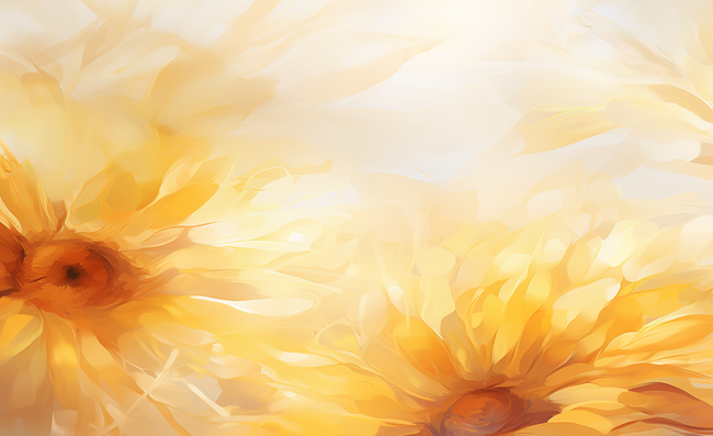 秋季黄色橙色水彩向日葵花朵背景图片