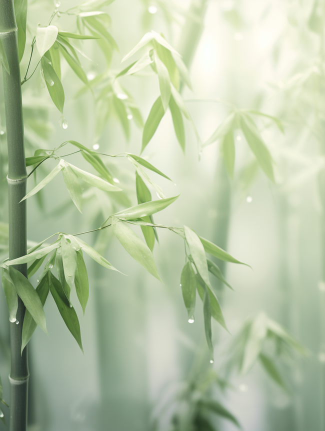 唯美小清新绿色竹子背景4图片