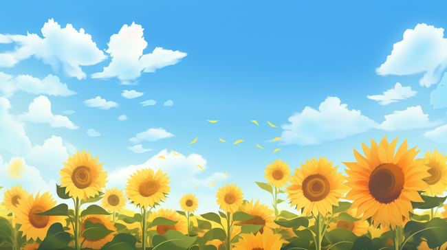 夏季唯美金色向日葵风景背景2图片