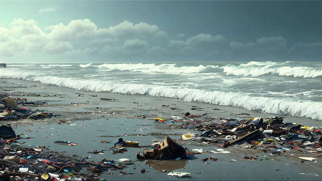 被污染的大海核污染海洋污染环境污染图片