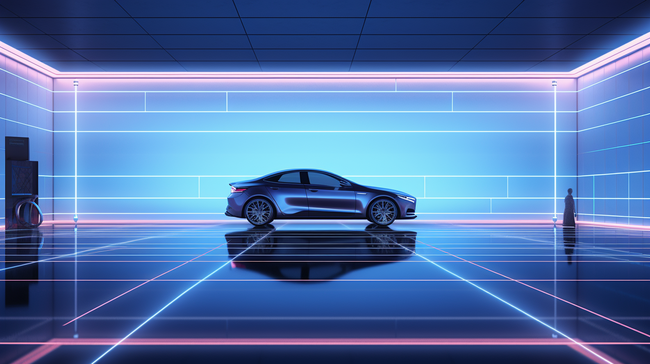 C4D科技感新型汽车展示厅背景图片