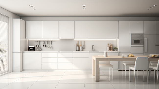 白色简约现代化装修厨房背景16图片