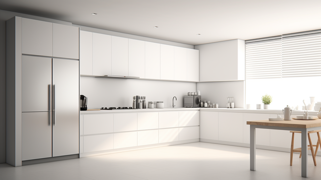 白色简约现代化装修厨房背景10图片
