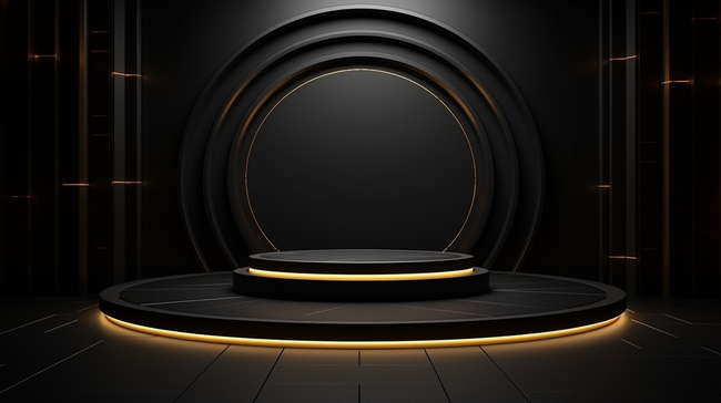 黑金色高级感商务圆形展示台背景1图片