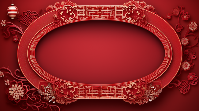 红色中国风古典装饰边框背景24图片