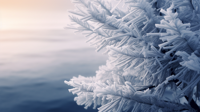 冬季雾凇植物质感背景7图片