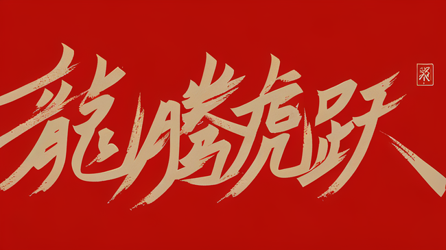 龙年新年祝福语文字底纹背景图片