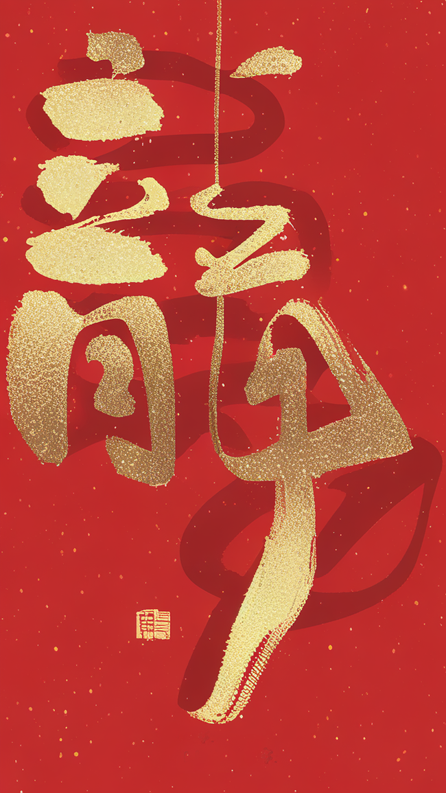 红金龙年新年祝福语文字底纹背景图片