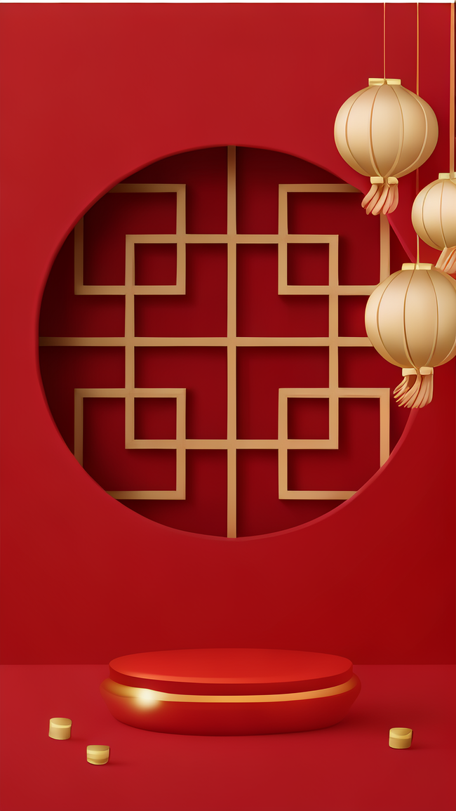 中国风红色新年通用底纹背景7图片