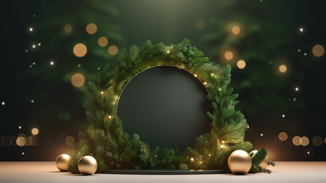 圣诞植物装饰圆环背景2图片