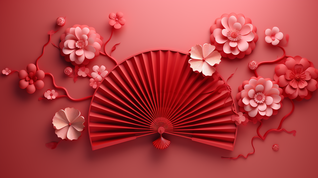 中国风古典扇形几何创意背景21图片