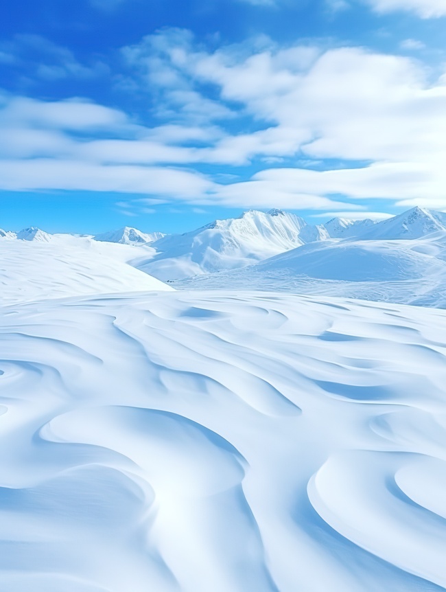 白雪恺恺的雪山冬天美景7图片