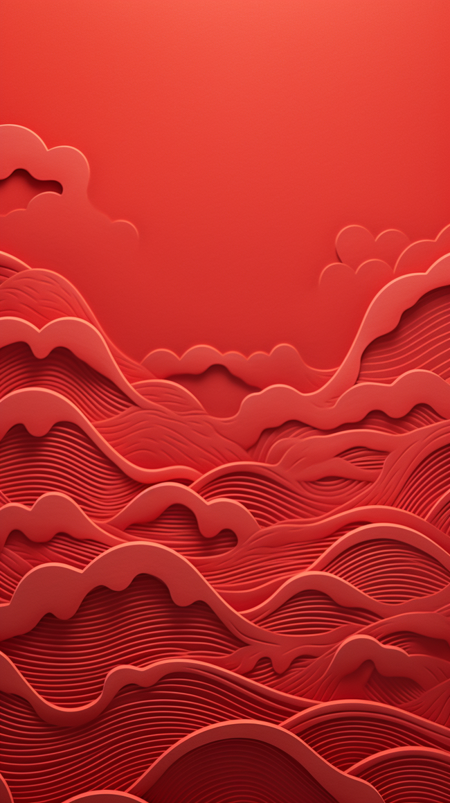 红色2024年祥云质感中国红背景图片