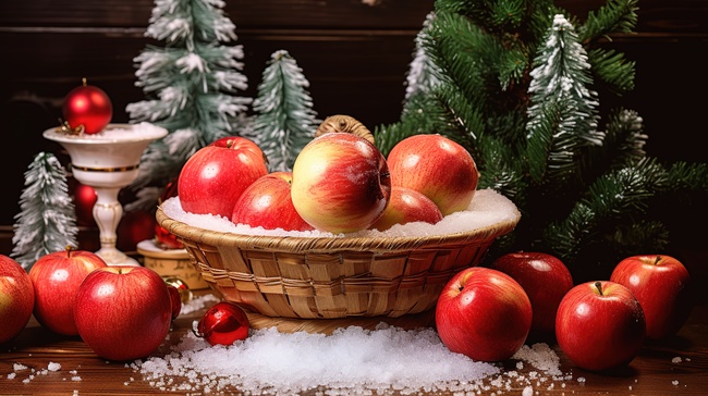 苹果装饰着圣诞树15图片