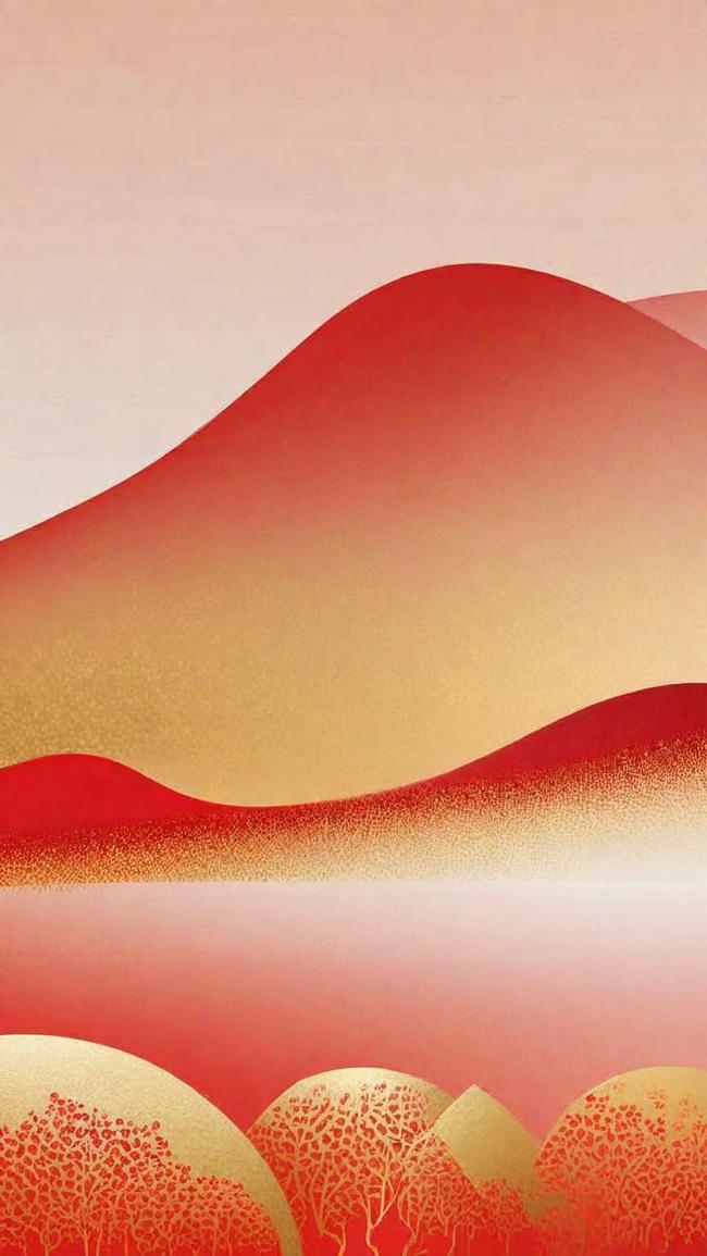 红金色中式新年肌理磨砂质感金箔背景图片