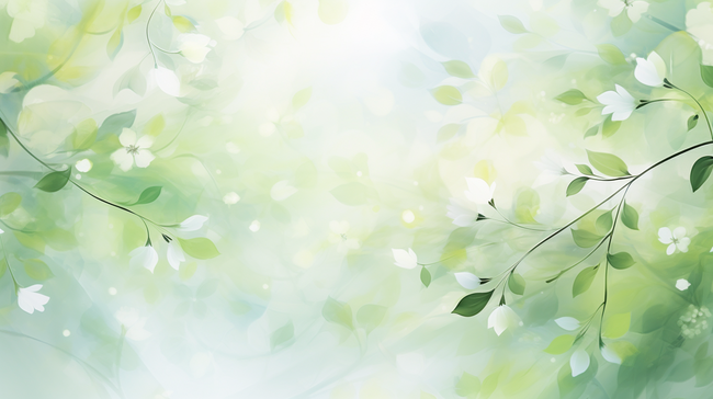 清新春季绿色枝叶光影背景背景图片图片