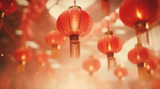 红色新年中国年喜庆灯笼背景8背景素材图片