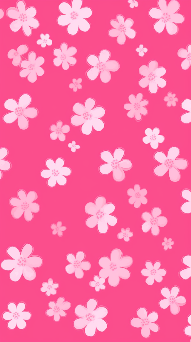 可爱少女粉色芭比粉红碎花背景图片