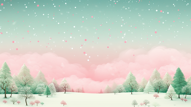 彩色渐变淡雅唯美冬季雪景背景1图片