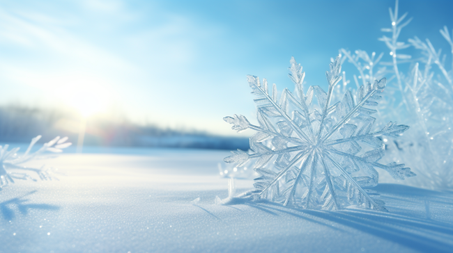 冬季雪花特写简约背景2图片