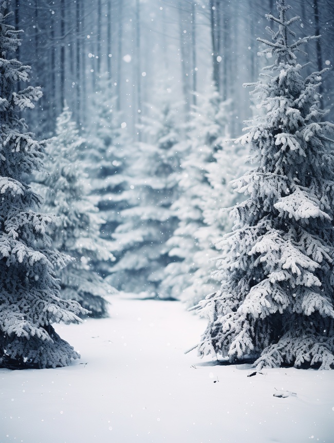 冬天松树雪景大雪6设计图片