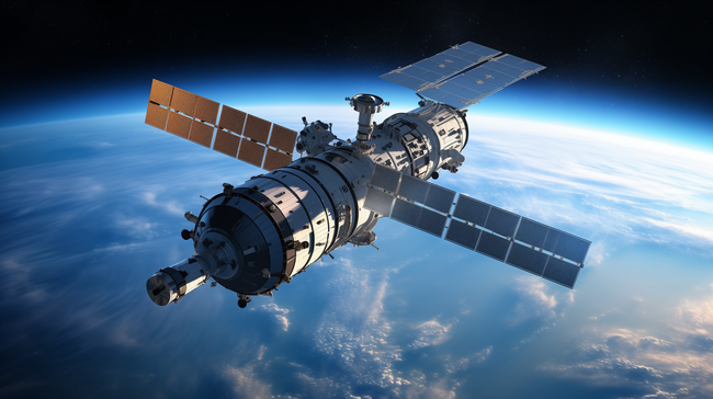 3D太空宇宙航天空间站卫星概念图设计图图片