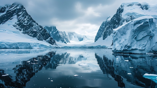 南极冰川寒冷冰雪背景图图片