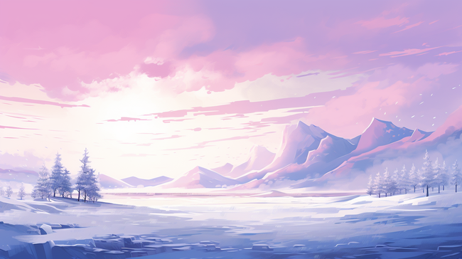 浅蓝紫色冬天雪景冬季自然风景背景图图片