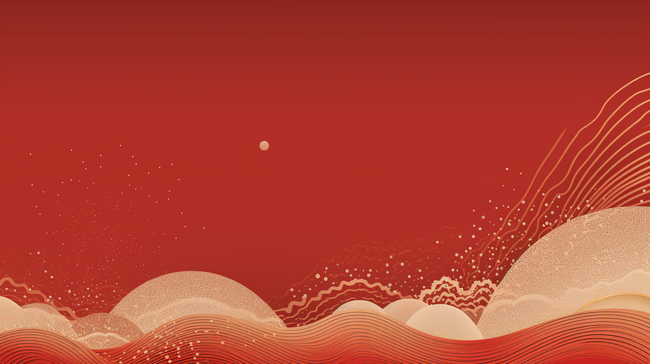 红色中国风山川风景创意背景8图片