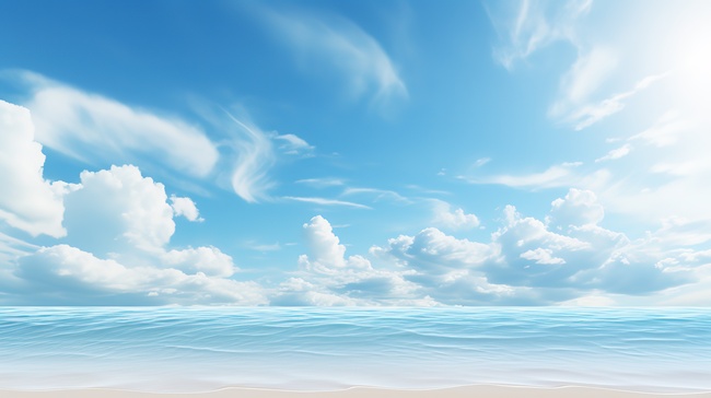 大海海边天空白云设计图图片