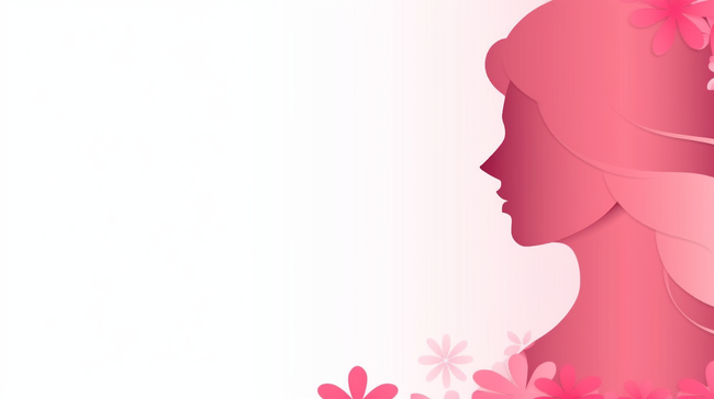 粉色妇女节优雅女性剪影形象背景素材图片