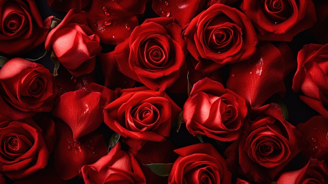 红玫瑰花瓣平铺图设计图图片