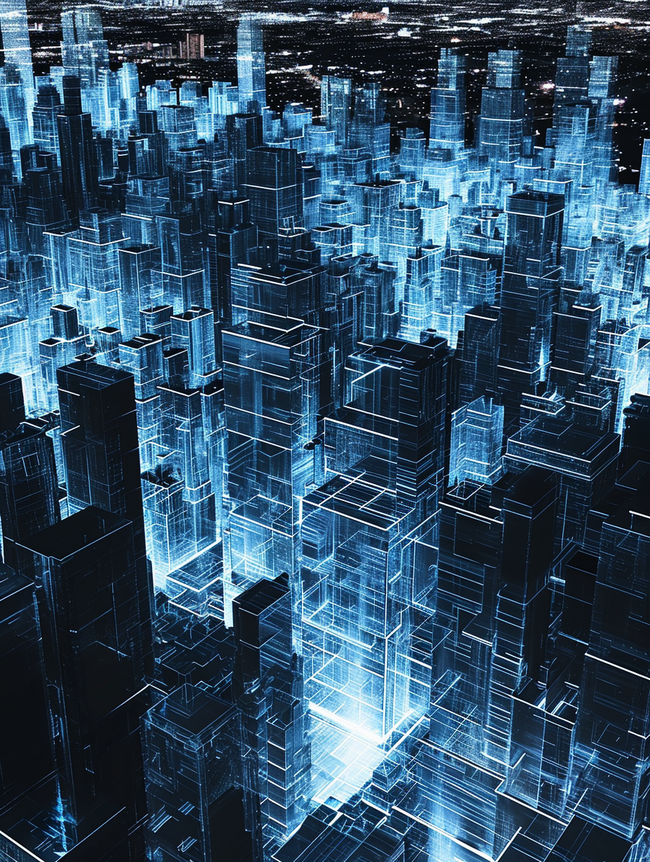 蓝色科技感数字数据化智慧城市11背景图图片