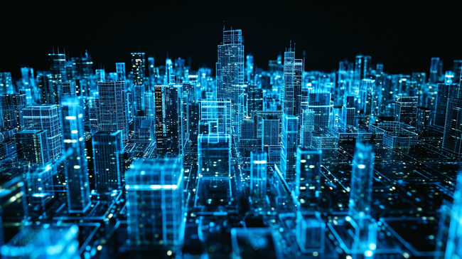 蓝色数字化智能城市现代化展板背景5图片