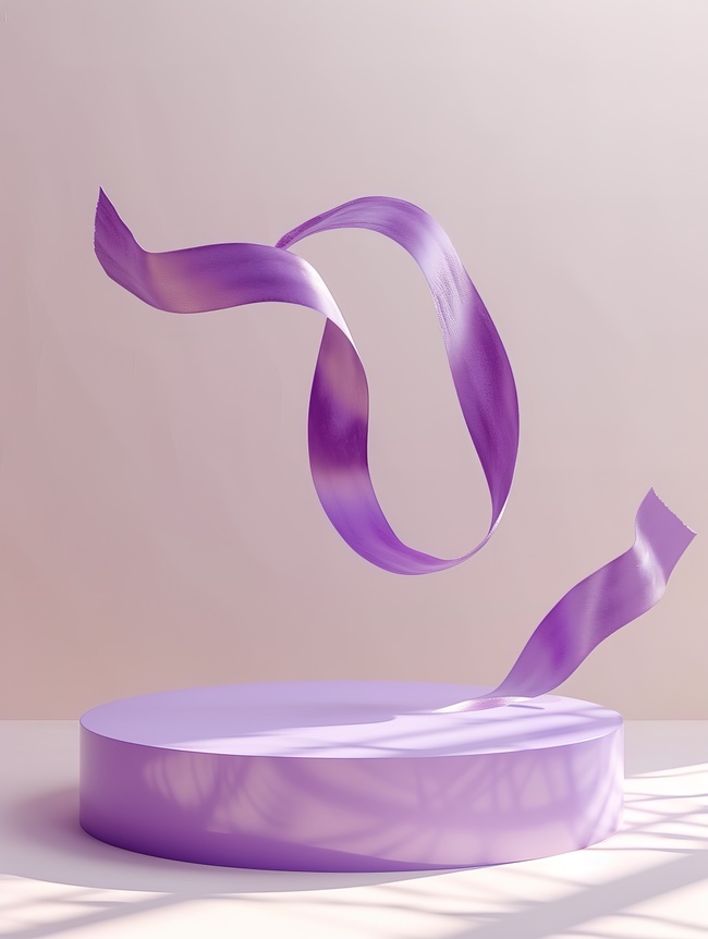 淡紫色飘带丝带的三维模型设计图片