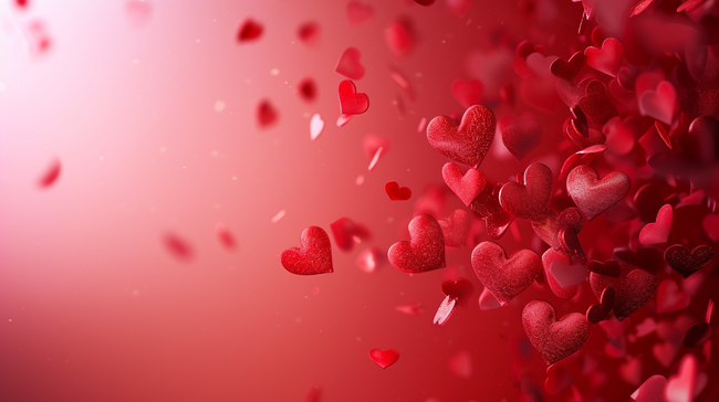 唯美浪漫红色爱心花瓣的背景图21图片