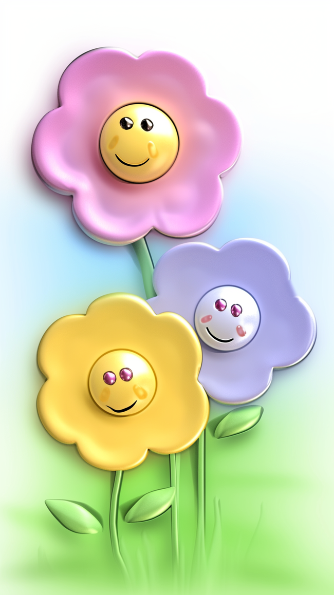 春天可爱卡通软萌马卡龙色花朵背景图图片