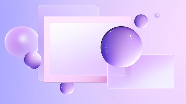 紫色流体渐变透明玻璃毛玻璃边框背景图片