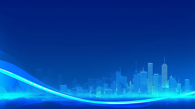 蓝色大气商务会议城市建筑剪影背景图片