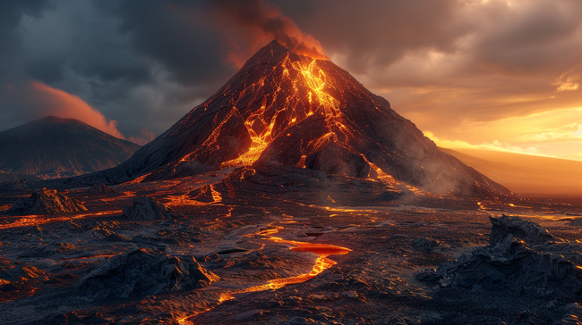 深色火山爆发的背景1图片
