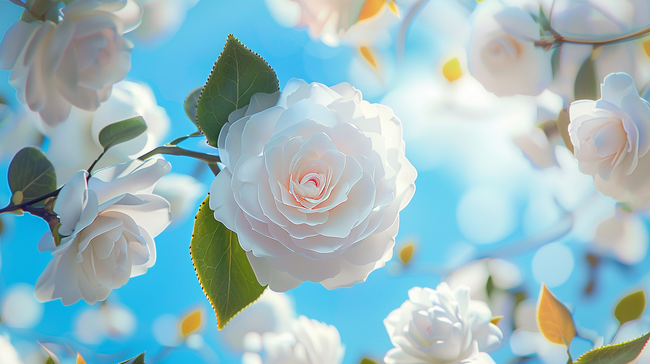 白色花朵清新淡雅背景图片