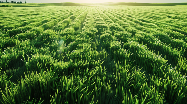 绿色户外农田田地阳光光芒的背景图片